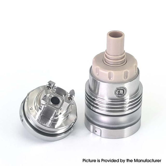 SXK Monarchy OST Old School Style DL RTA Rebuildable Tank Atomizer - Silver, Air Pins 2, 2.5, 3, 3.5mm, 22mm Diameter