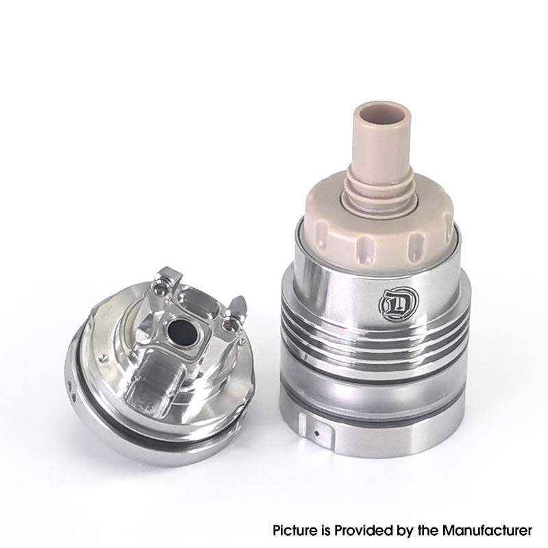 SXK Monarki OST Gaya Sekolah Tua Dl RTA Penyemprot tangki yang dapat dibangun kembali - perak, pin udara 2, 2.5, 3, 3.5mm, diameter 22mm