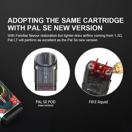 Authentic Artery PAL LT 11W 700mAh Pod System Vape Starter Kit - Gun Metal, 2.0ml, 1.3ohm