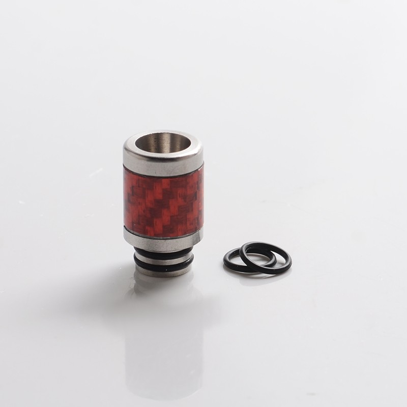 Authentic Reewape AS316 510 Drip Tip for RDA / RTA / RDTA / Sub Ohm Tank Vape Atomizer - Red, SS + Carbon Fiber, 20mm