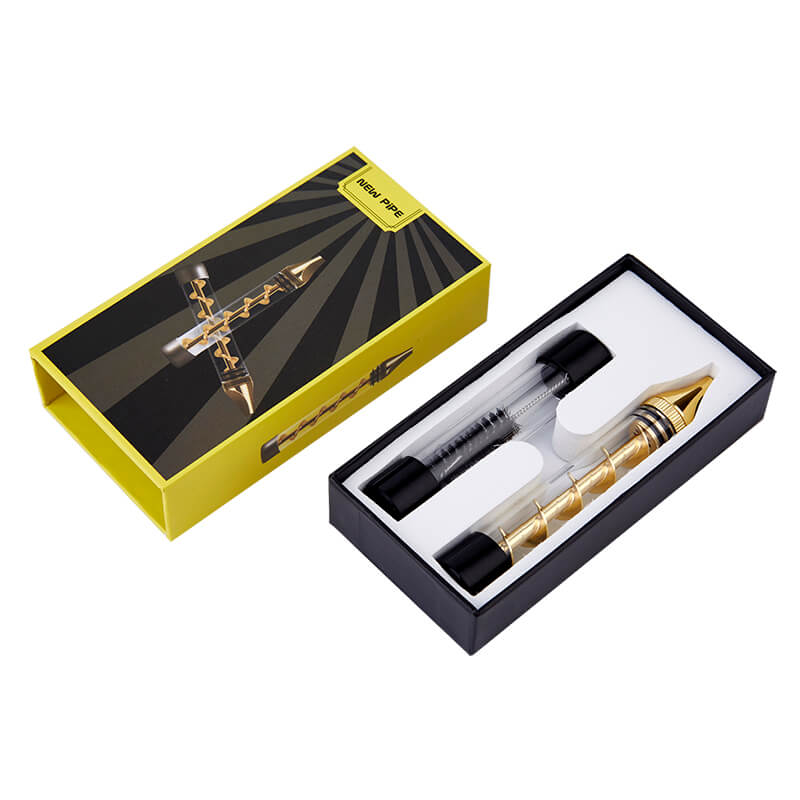 Dry Herb Vape Kit Blunt NEW PiPE Twisty Glass Bubbler Smoking Pipe-Gold