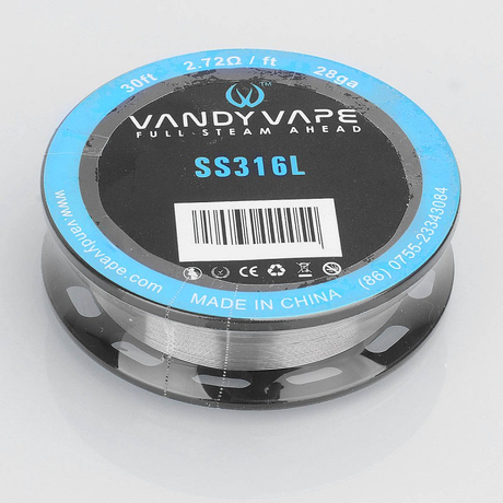 Authentic Vandy Vape SS316L Heating Resistance Wire - 28GA, 2.72 Ohm / Ft, 10m (30 Feet)