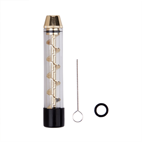 Tobacco Smoking Pipe Twisty V12 Quartz Blunt Dry Herb Vaporizer Herbal Vape Kit Easy Operation - Black 