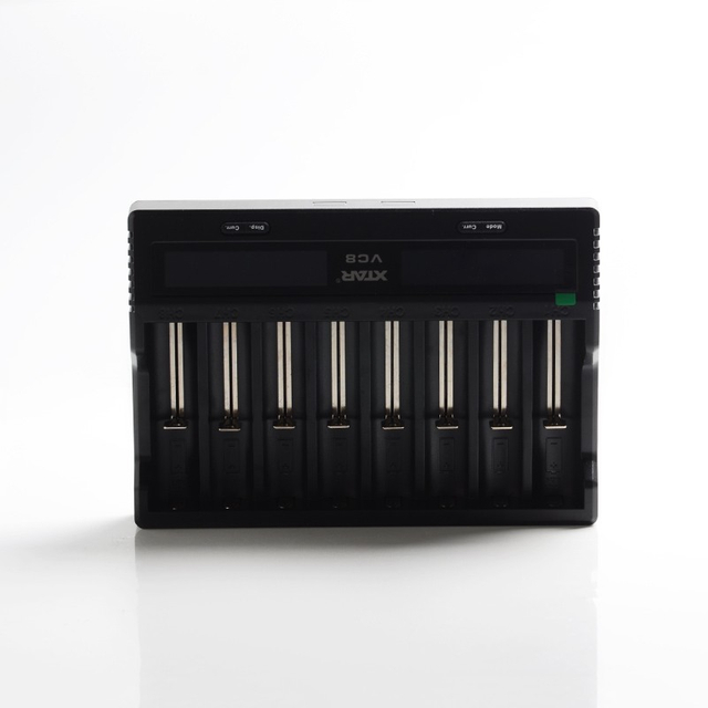 Authentischer XTAR VC8 8 Bay Acht-Slot 3A Smart Li-Ion Battery Ladegerät für 18650 /26650 /20700 /21700 Batterien usw.-Schwarz