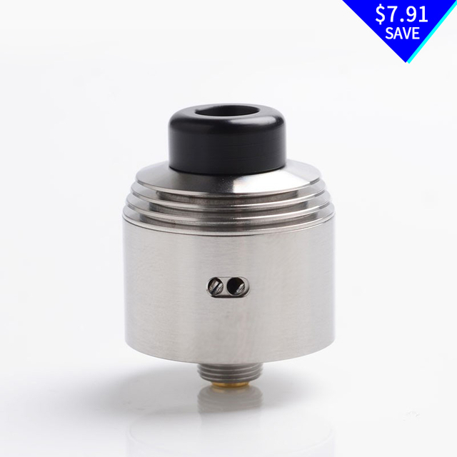 SXK Hussar V2.0 Style RDA 2.0 Rebuildable Dripping Vape Atomizer - Silver, 316 Stainless Steel, 22mm Diameter