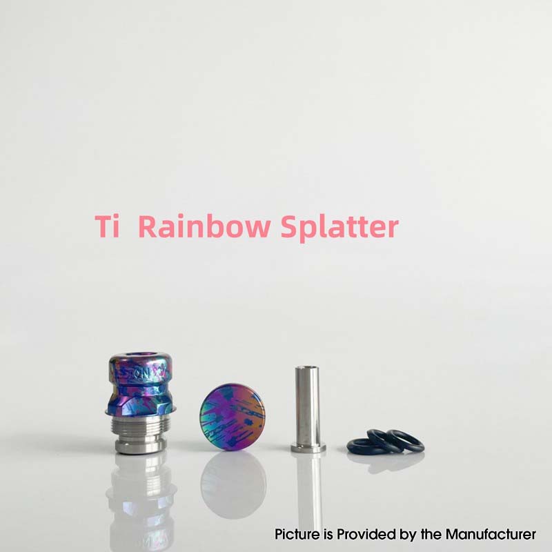 Rekavape Mission XV Mini Nuke V2 Style Integrated Drip Tip & Fire Button Set – Titanium + Stainless Steel, Compatible with dotMod dotAIO V2 Pod