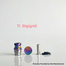 Rekavape Mission XV KB2 Style Drip Tip & Fire Button Set - Compatible with dotMod dotAIO V2 Pod, Titanium + SS