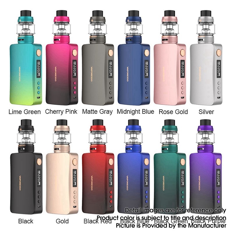 Authentisch Vaporesso Gen S 220W TC VW Box Mod Vape Starter -Kit mit Nrg -S -Tankatomizer - Schwarzes Grün, 5 ~ 220W, 2 x 18650, Axon -Chip