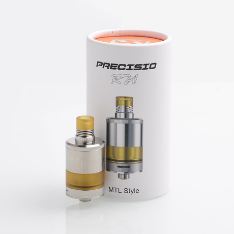 Authentic Fumytech BDvape Precisio MTL Pure RTA Rebuildable Tank Atomizer - Silver, SS + Ultem, 2.7ml, 22mm Dia.