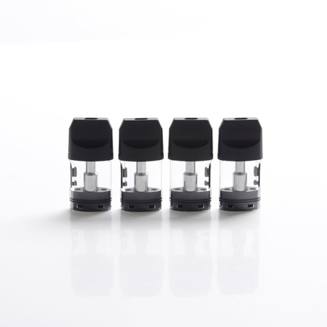 Authentic Augvape Air II Pod System Vape Kit Replacement Pod Cartridge w/ 1.3ohm OCC Coil - Black + Transparent, 1.7ml (4 PCS)