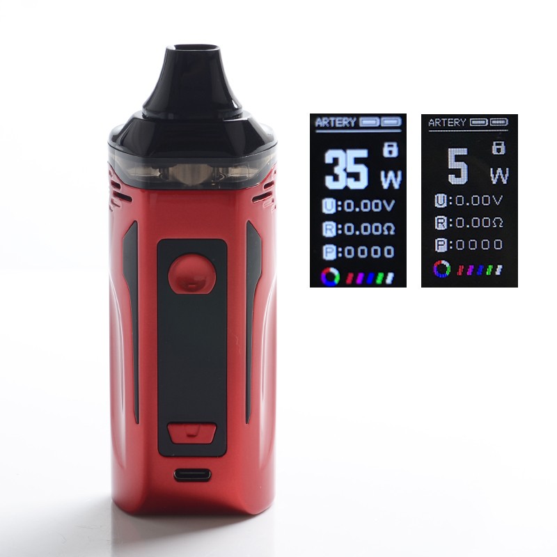 Arteri Authentic Nugget GT 200W VW Box Mod System Pod Vape Starter Kit, 8.0ml, 0.15ohm / 0.4ohm, 5 ~ 200W, 2 x 18650