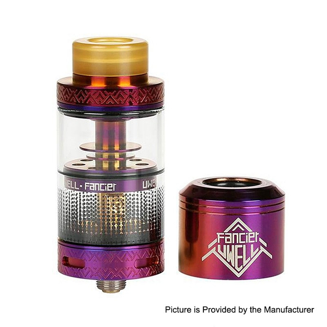 Authentic Uwell Fancier RTA / RDA Rebuildable Dripping Tank Atomizer - Purple, Stainless Steel, 4ml, 24mm Diameter