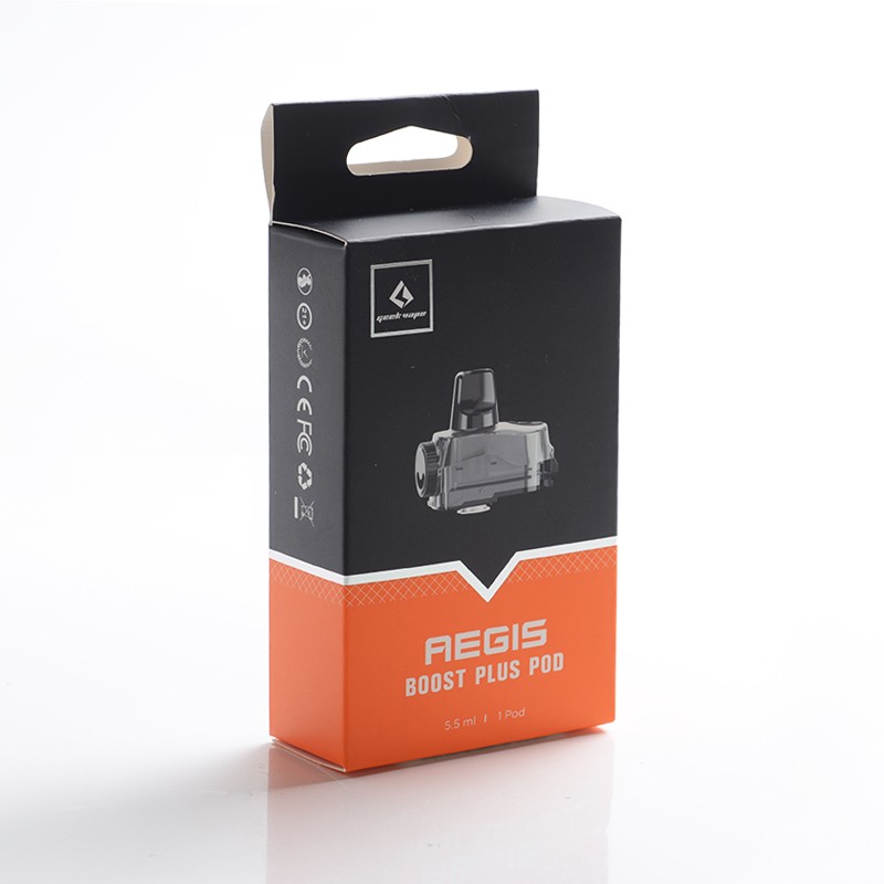 Authentic GeekVape Aegis Boost Plus Mod Pod System Vape Kit Replacement Cartridge w/ 0.4ohm & 0.6ohm Coils - Black, 5.5ml (1 PC)