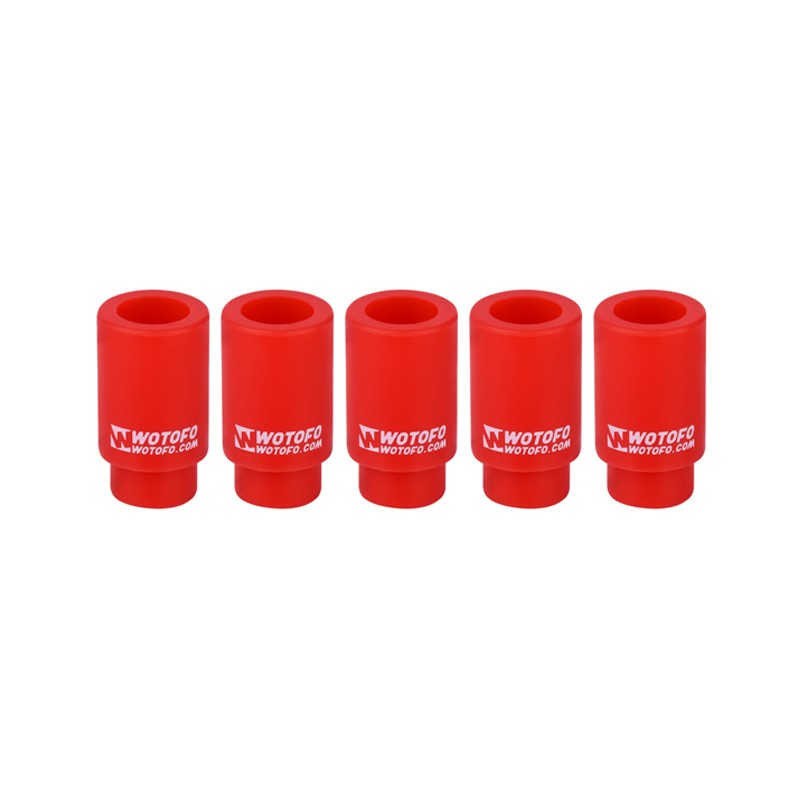 Authentic Wotofo Disposable 510 Drip Tip for RDA / RTA / Sub Ohm Tank Atomizer - Red, Silicone (5 PCS)