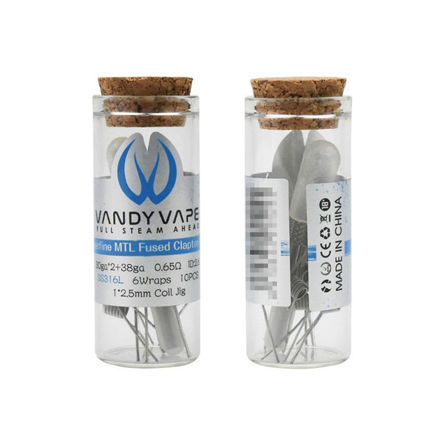 Authentic Vandy Vape Superfine MTL Fused Clapton Wire Coil for Vape RBA / RDA / RTA - SS316, 0.65ohm, 30GA x 2 + 38GA (10 PCS)