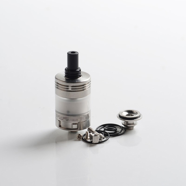 Vapeasy Experiment 3 V3 Style MTL RTA Rebuildable Tank Vape Atomizer - Silver, 316 Stainless Steel, 2.5ml, 22mm Diameter