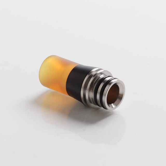 Authentic Auguse 510 Drip Tip for RDA / RTA / RDTA / Sub-Ohm Tank Vape Atomizer - Brown + Black + Silver, PEI + POM + SS, 24mm