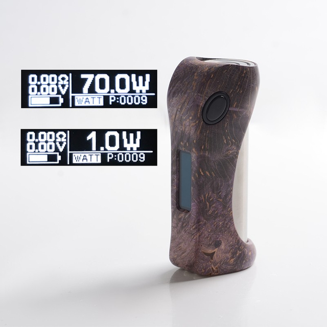 정통 Ultroner Alieno 70W TC VW 변수 와트지 Vape Box Mod - 검은 색 빨간색, 안정화 된 목재, 1 ~ 70W, 1 x18650, Sevo 70 칩셋