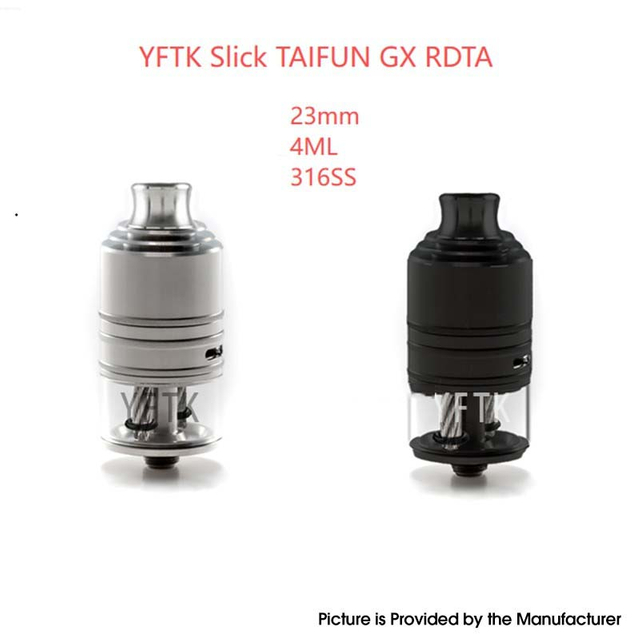 YFTK Slick Taifun GX Style RDTA - 23mm 4ml tank ، 316ss + Glass