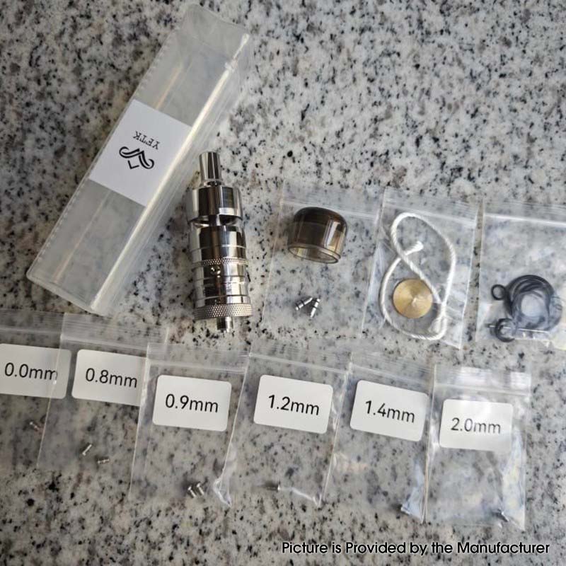 YFTK Ti Flash e-Vapor V4.5S+ Style RTA – Ti + Glass, 4.5 ml, 23 mm , Silver