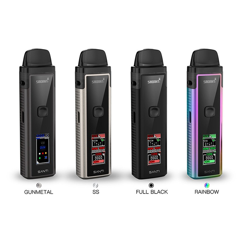 Authentischer Smoant Santi 40W Pod System Vape VW Mod Kit, 1100mah, 1 ~ 40 W, 3,5 ml, 0,6 OHM
