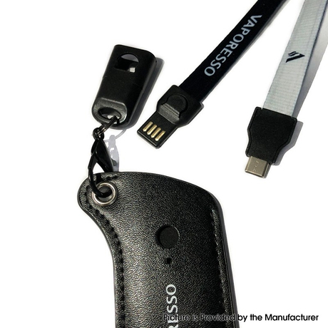 Authentic Vaporesso USB to Type C Cable + PU Leather Case for Vaporesso Xros Pod System Vape Kit - Black