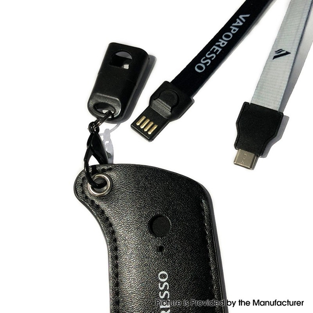 Cabo USB para tipo C aut&ecirc;ntico Vaporesso + capa de couro PU para kit Vaporesso Xros Pod System Vape - preto