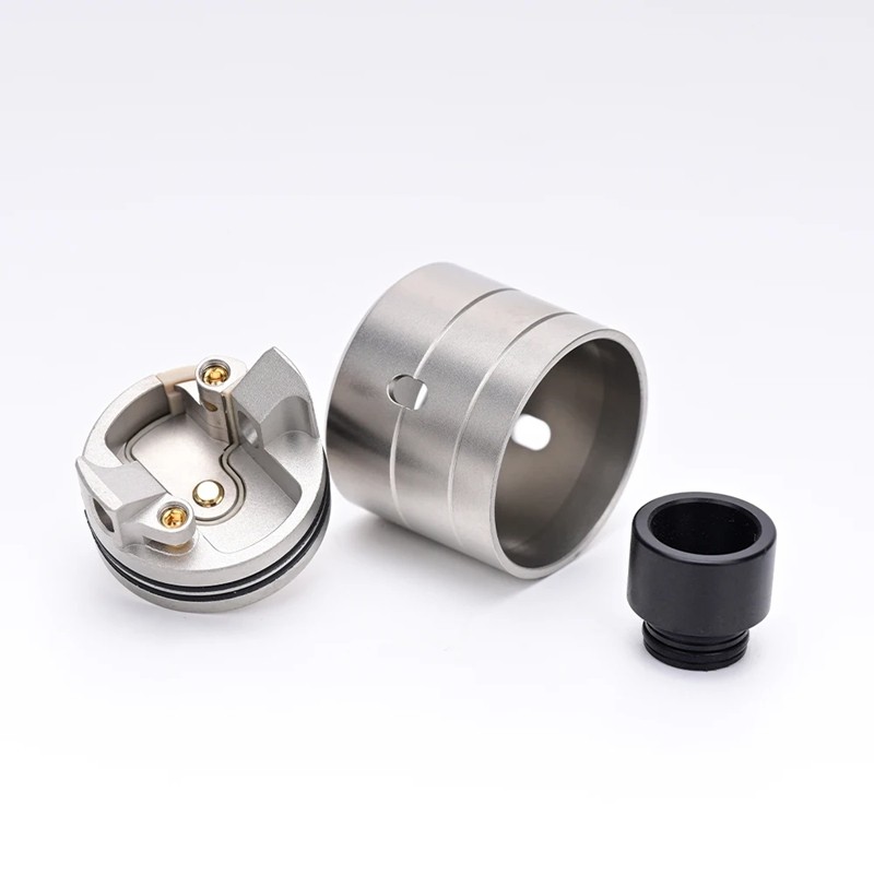 YFTK Haku Phenom Style 22mm RDA – Rebuildable Dripping Atomizer with BF Pin, 316 Stainless Steel, Silver
