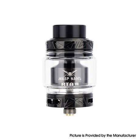 Authentic Oumier Wasp Nano RTA 2 Rebuildable Tank Vape Atomizer 2ml, Single Coil, 24mm Diameter