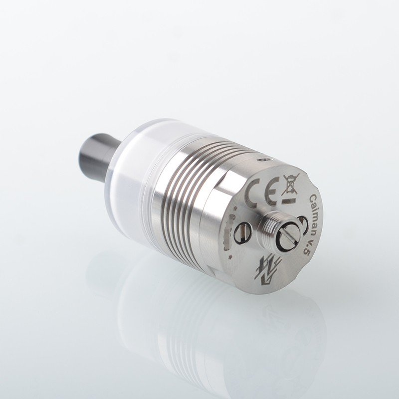 YFTK Caiman V.5 RDA Rebuildable Dripping Vape Atomizer - Silver, 316SS, Air Pins 1.2mm / 1.4mm / 1.7mm, 22mm