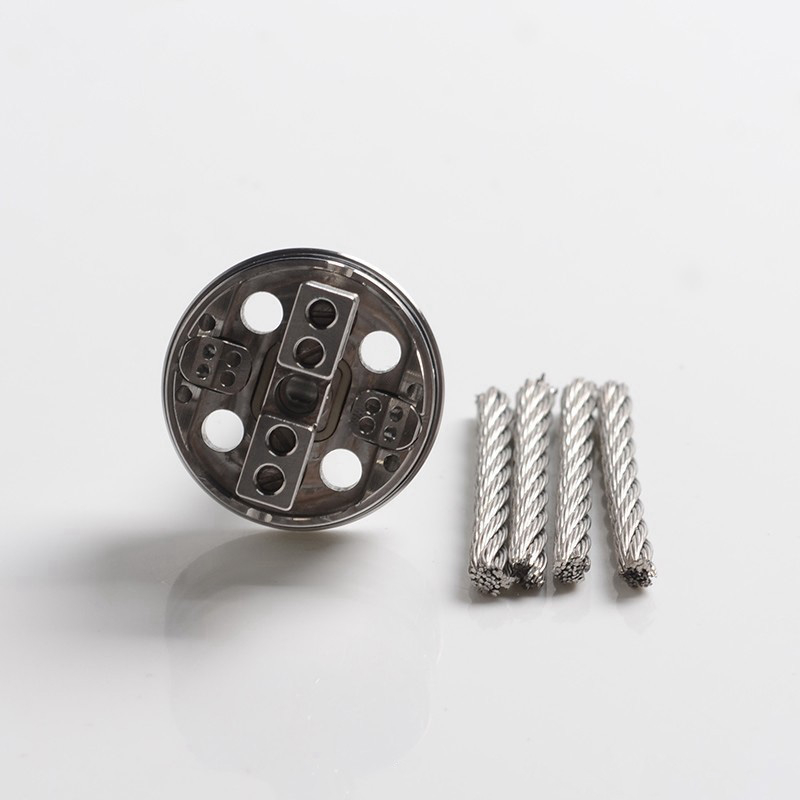 VG Extreme V2 Style RTA Rebuildable Tank Vape Atomizer - Silver, 6.5ml, 23mm Diameter
