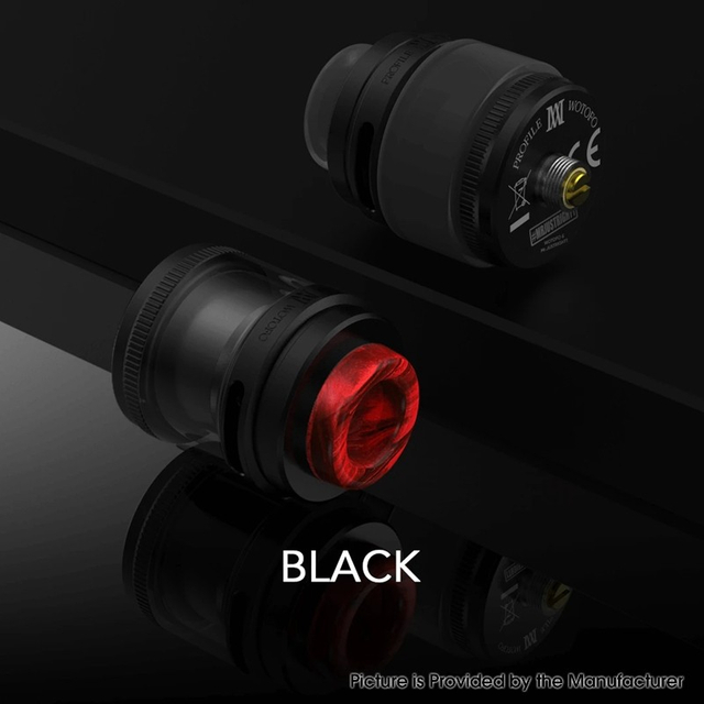 Authentic Wotofo Profile M RTA Rebuildable Tank Vape Atomizer, 3.1ml / 4.0ml, Mesh Coil, SS + Glass, 24.5mm Diameter