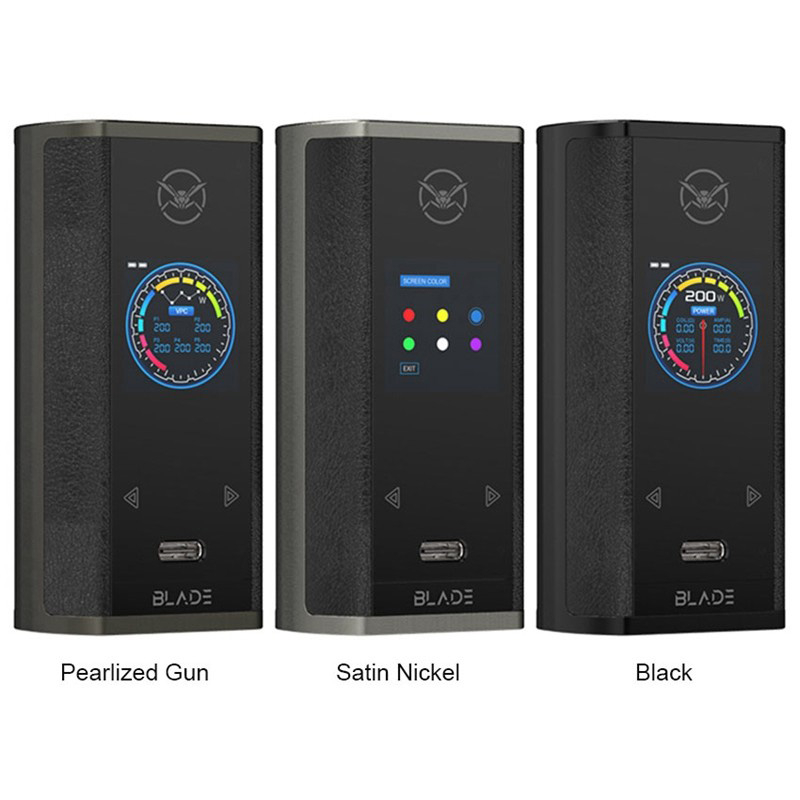 OUMIER BLADE TC VW BOX MOD, VW 5 ~ 200W, TC 200 ~ 600'F / 100 ~ 315'C, 1,3 'Écran TFT, 2 x 18650