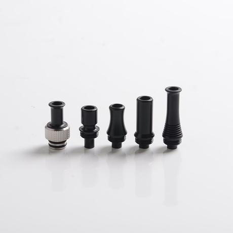 Auguse CG V2 510 Drip Tip kit for RBA / RTA / RDA Vape Atomizer - Matte Black, POM + SS (5 PCS)