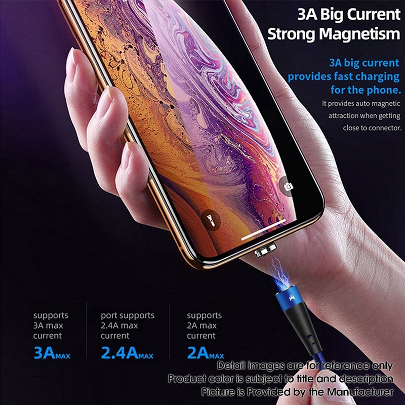 Kumiho K1 V2 3 in 1 Magnetic 3A Braided Fast Charge Sync Cable for for iPhone 12/ Samsung / Huawei / Xiao MI 