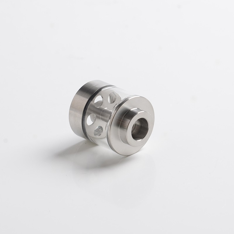Ersatztankrohr für Flash E -Vapor V4.5 / V4.5S + RTA - Silber + transparente SS + Glas, 3,5 ml, 23 mm