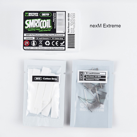 Wotofo SMRT Pod System Starter Kit / Pod Cartridge Replacement PnP nexMESH Extreme Mesh + Cotton Strip - (10 PCS)