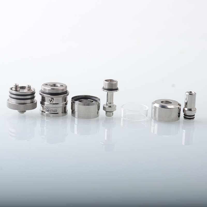 YFTK Ti Flash e-Vapor V4.5S+ Style RTA – Ti + Glass, 4.5 ml, 23 mm , Silver