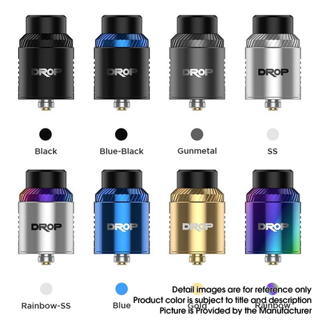Digiflavor Drop V1.5 RDA Rebuilable Dripping Vape Atomizer w/ BF Pin, Dual Coil Configuration, 24mm Diameter