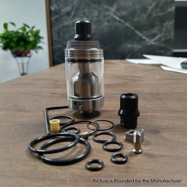 ULTON Skyline R Style 22mm RTA 3.2ml w/4 Airdisks (MTL) Silver, 1.0mm / 1.5 x 3mm, 22mm Diameter