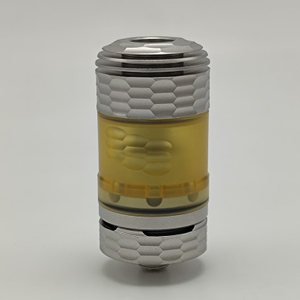 Coppervape Hussar The End Style RTA Rebuildable Tank Vape Atomizer -Silver Satined, 316SS + PEI, 3.0ml, 22mm Diameter