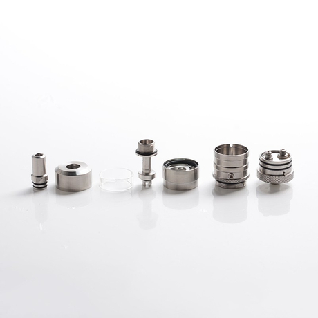 SXK Flash e-Vapor V4.5S+ Style RTA Rebuildable Tank Vape Atomizer  316 Stainless Steel + Glass, 4.5ml, 23mm Diameter