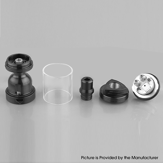 Skyline R Style RTA Rebuildable Tank Atomizer w/ RDL Airdisks - Black, 3.2ml, 2mm / 1.5 x 3mm / 1.5 x 3.9mm /2 x 3.9mm, 22mm Dia