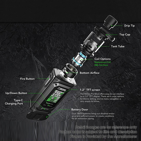 Authentic Wotofo MDura Pro 230W TC VW Box Mod + nexMESH Pro Tank Vape Kit  5~230W, 2 x 18650, 6.0ml, 24mm, NEXCHIP - Buy Wotofo MDura Pro 230W Kit,  Wotofo MDura Pro