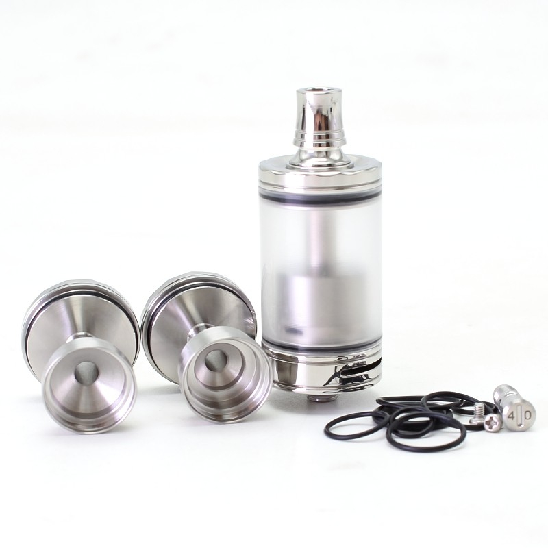 SXK Diplomat Style RDL RTA再構築可能タンクアトマイザー - シルバー、5.7ml、2 PCSエアピン3.5 / 4.0mm、直径23mm