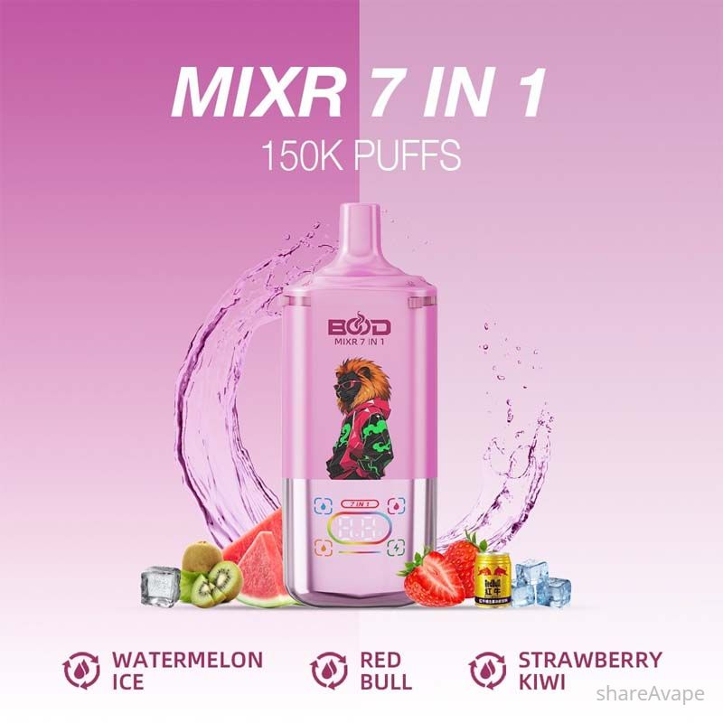 BOOD MIXR 7-in-1 Disposable Vape 150,000 Puffs – Multi-Flavor Device