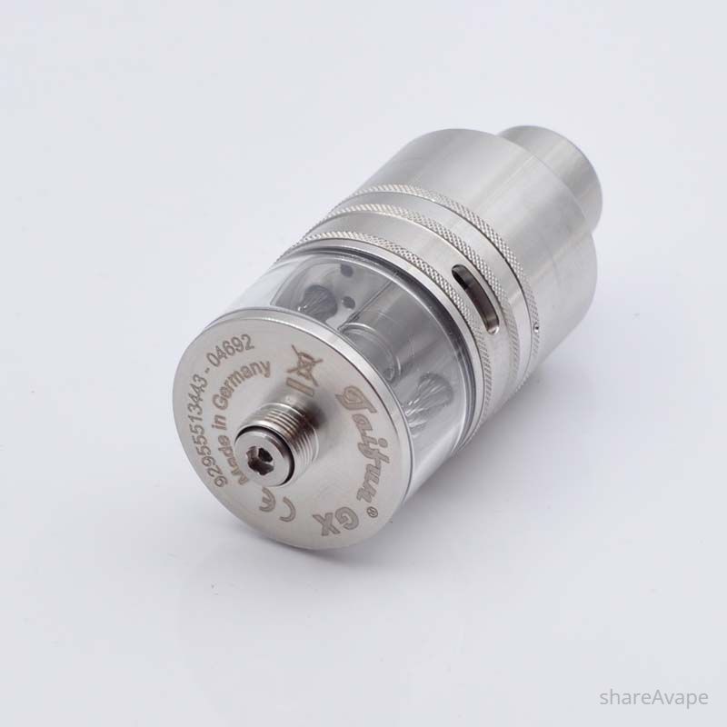 YFTK Slick Taifun GX Style RDTA — восстанавливаемый резервуар емкостью 4 мл, 23 мм, нержавеющая сталь 316 + стекло