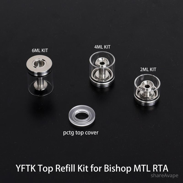 YFTK Top Refill Tank Kit for Bishop MTL RTA – 2ml / 4ml / 6ml Options