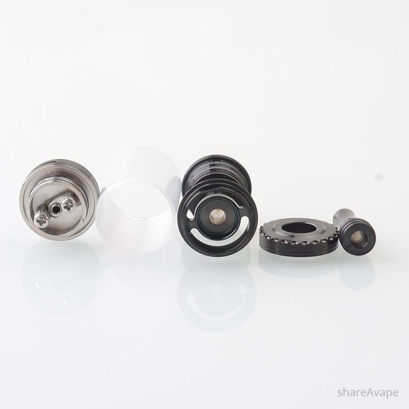 Minister Style MTL RTA 20mm – 5.8ml, 6 Air Pins (Silver / Black)