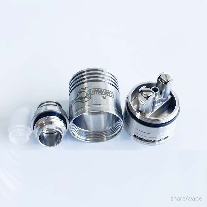 RekaVape Caiman V4 Style MTL RDA – 22mm, 316SS, 510 Drip Tip, Air Pins